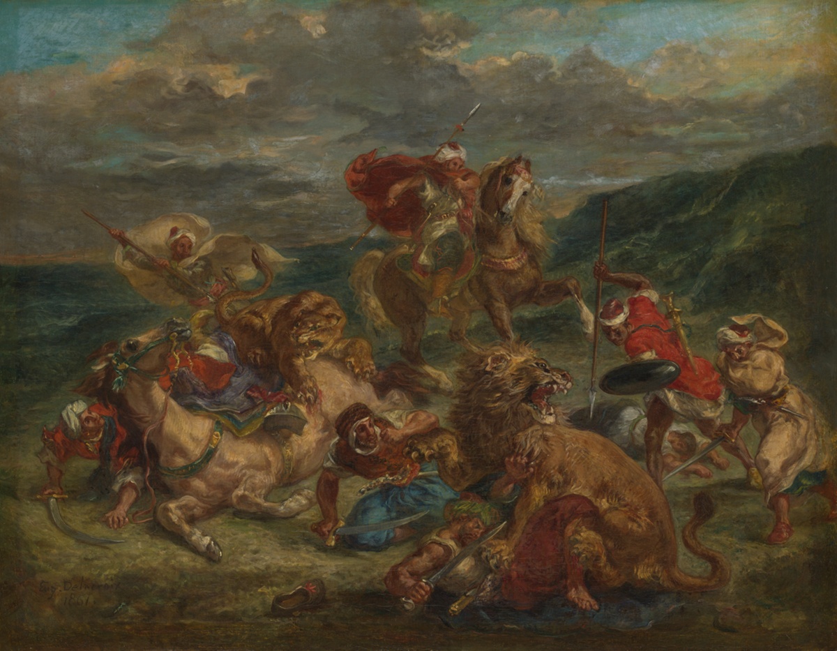 Lion Hunt by Eugene Delacroix